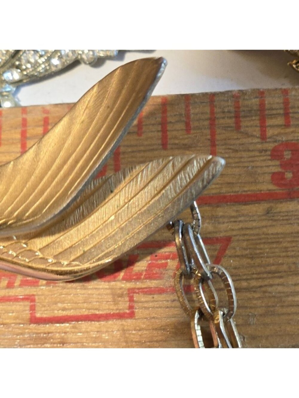 Vintage Giovanni Brushed Gold-Tone Seagull Pendant Necklace Textured Long Chain - Picture 12 of 14
